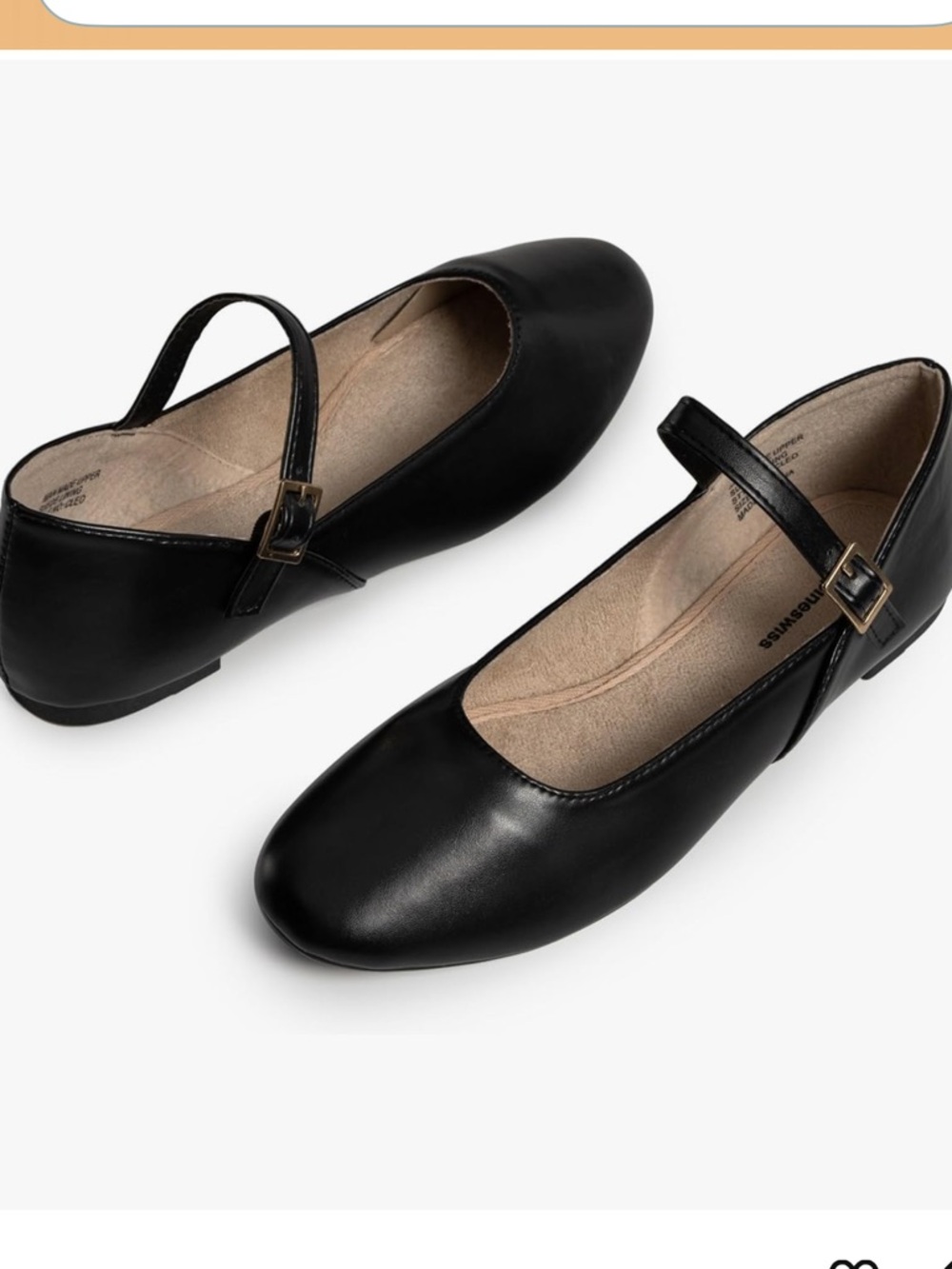 Mary Jane Ballet Flats Alpine Swiss Cleo Women’s black faux leather size 10